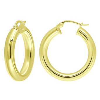 Aleure Precioso Sterling Silver Tube Hoop Earrings