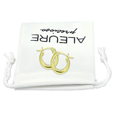 Aleure Precioso Sterling Silver Tube Hoop Earrings