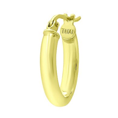 Aleure Precioso Sterling Silver Tube Hoop Earrings