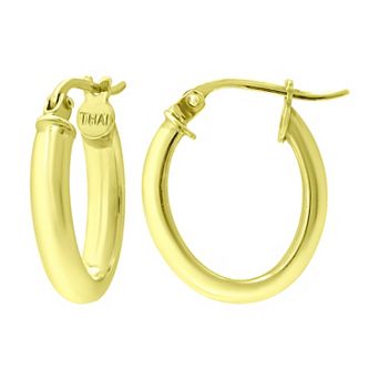 Aleure Precioso Sterling Silver Tube Hoop Earrings