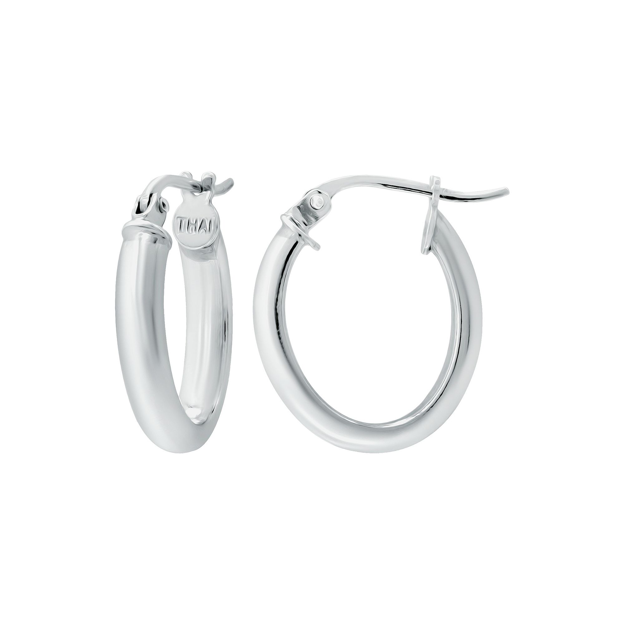 Aleure Precioso Sterling Silver Tube Hoop Earrings, Womens, Size: 15 mm
