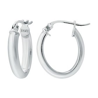 Aleure Precioso Sterling Silver Tube Hoop Earrings