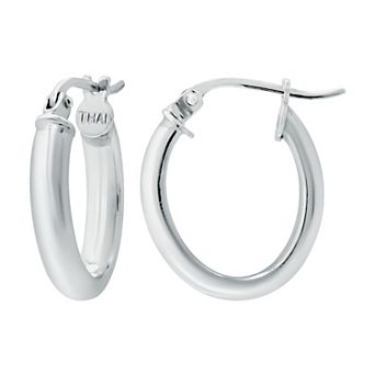 Aleure Precioso Sterling Silver Tube Hoop Earrings