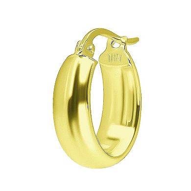 Aleure Precioso Sterling Silver 1/2 Round Hoop Earrings