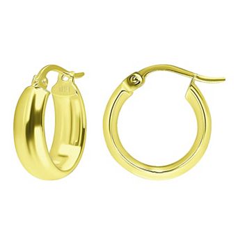 Aleure Precioso Sterling Silver 1/2 Round Hoop Earrings