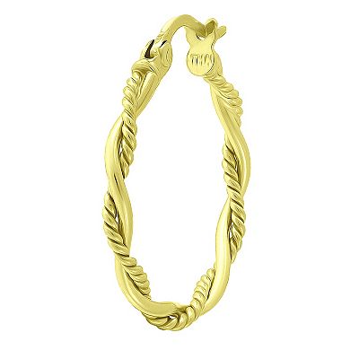 Aleure Precioso Sterling Silver Twist Wrap Hoop Earrings