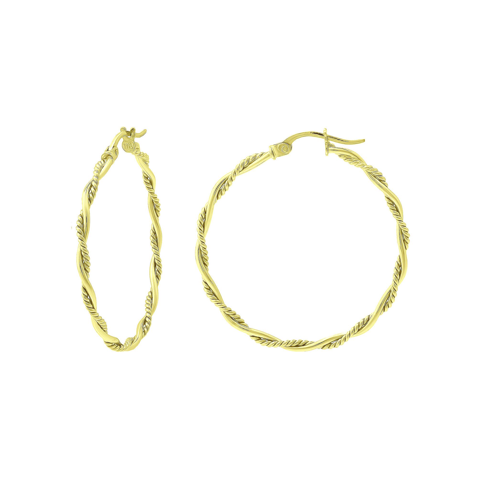 Aleure Precioso Sterling Silver Twist Wrap Hoop Earrings, Womens, Size: 30