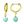 Gold Tone Blue Green