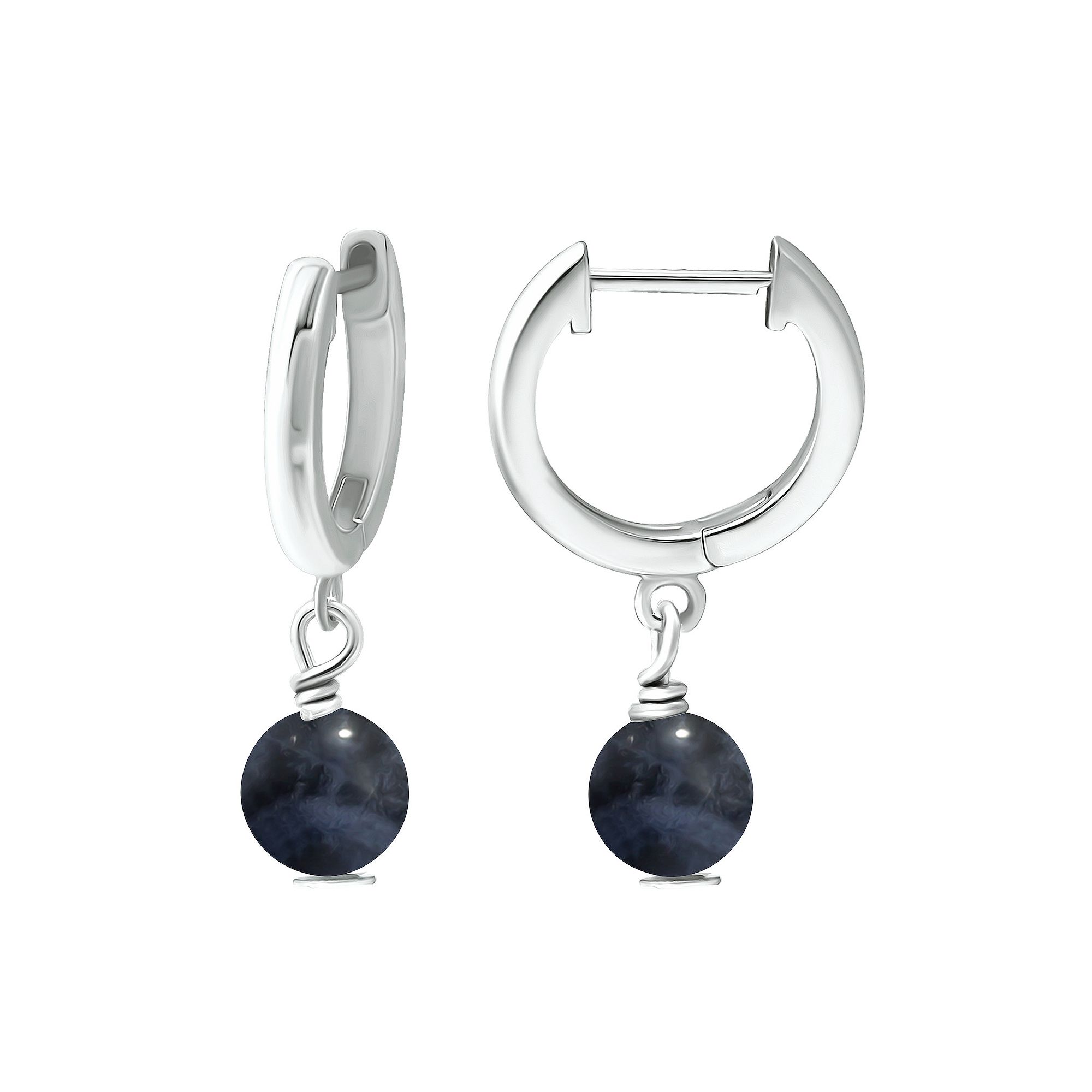 Aleure Precioso Sterling Silver Gemstone Bead Huggie Earrings, Womens, Gol
