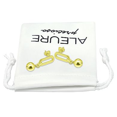 Aleure Precioso Sterling Silver Paper Clip & Textured Bead Drop Earrings