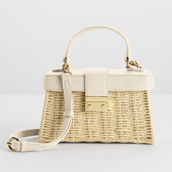 LC Lauren Conrad Wicker Top Handle Bag