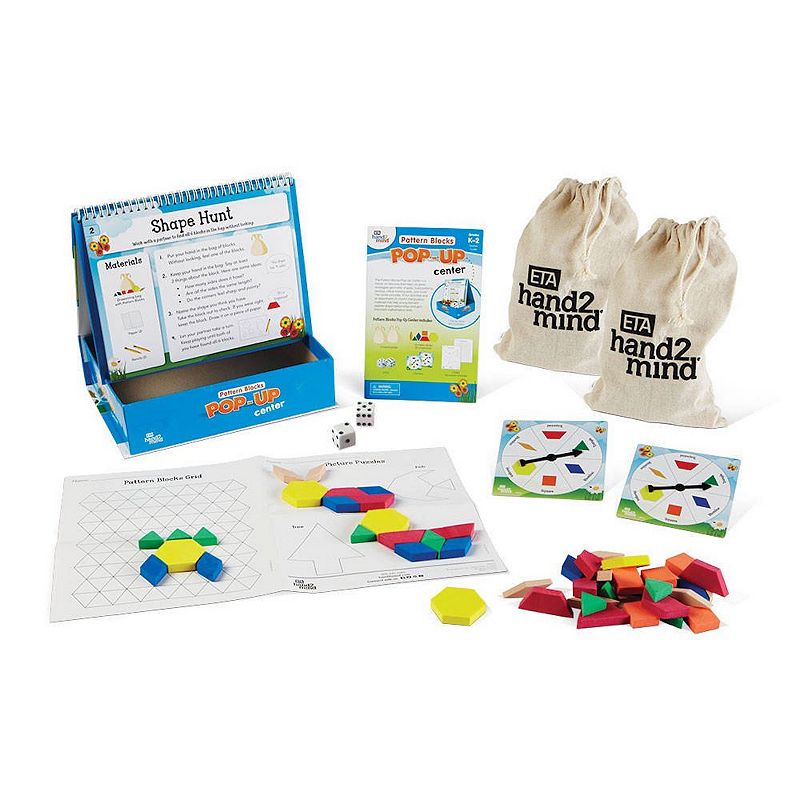 hand2mind Pattern Blocks Pop-Up Instant Learning Center, Multicolor