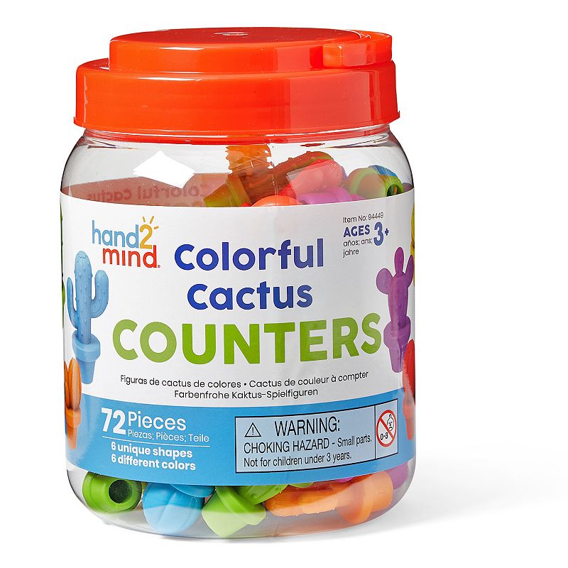 hand2mind Colorful Cactus Counters, Multicolor