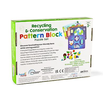 hand2mind Recycling & Conservation Pattern Block Puzzle Set