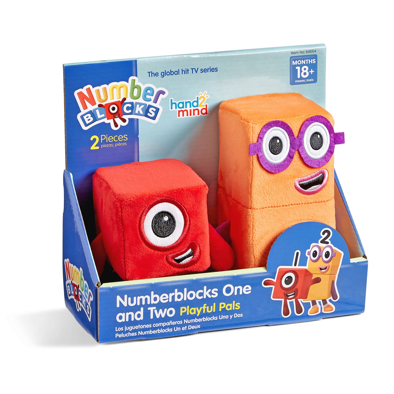 Детские мягкие игрушки hand2mind Numberblocks One & Two Playful Plush Pals