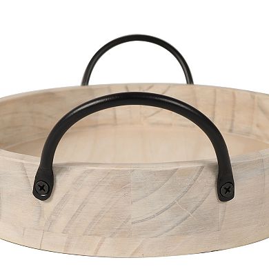 Sonoma Goods For Life® Wood & Black Metal Decorative Tray