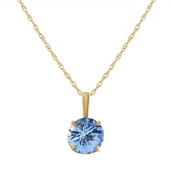 Designs by Gioelli 10k Gold Gemstone Solitaire Pendant Necklace