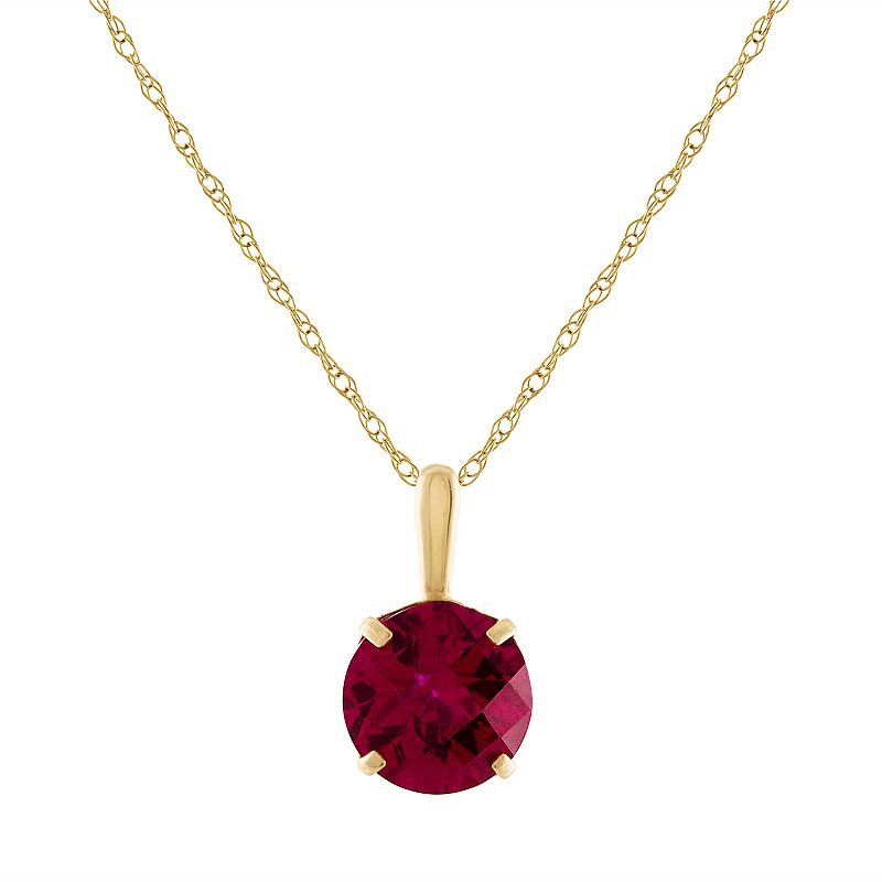 Designs by Gioelli 10k Gold Gemstone Solitaire Pendant Necklace, Womens, 