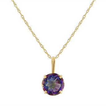 Designs by Gioelli 10k Gold Gemstone Solitaire Pendant Necklace
