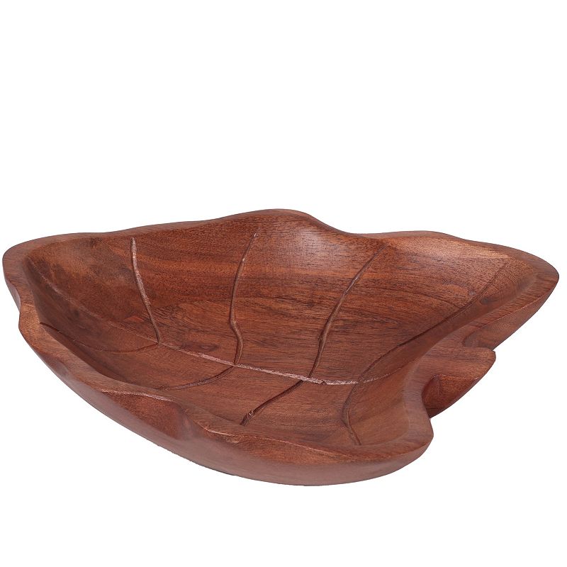 Sonoma Goods For Life Warm Wood Leaf Shaped Decorative Bowl, Multicolor