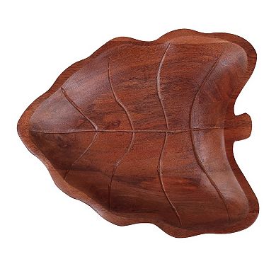 Sonoma Goods For Life® Warm Wood Leaf Shaped Decorative Bowl