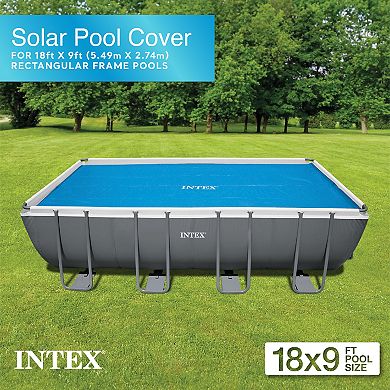 Intex Solar Pool Cover for 18' x 9' Rectangular Frame Swimming Pools, Cover Only