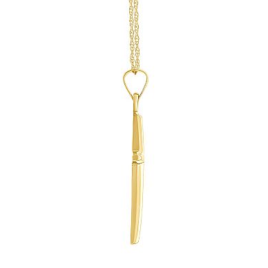 14k Gold Slim Cross Pendant Necklace