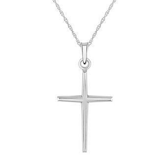Celebration Gems 14k Gold Slim Cross Pendant Necklace