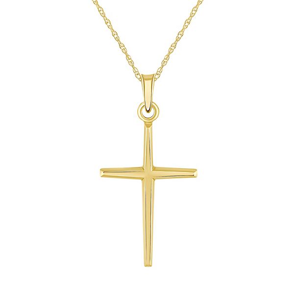 14k Gold Cross Pendant Necklace