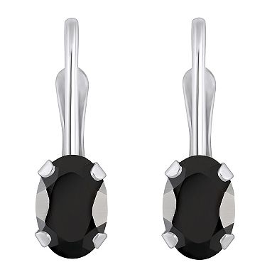 Celebration Gems 10k Gold Oval Onyx Leverback Earrings