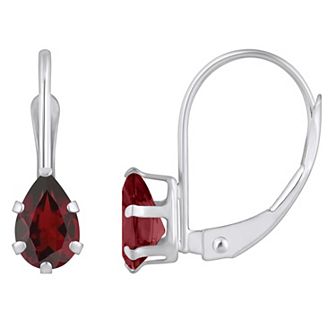 Celebration Gems 10k Gold Pear Shape Garnet Leverback Earrings