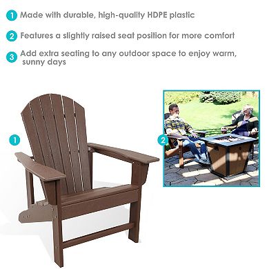 Sunnydaze All-Weather, Upright, Raised Outdoor Adirondack Chair