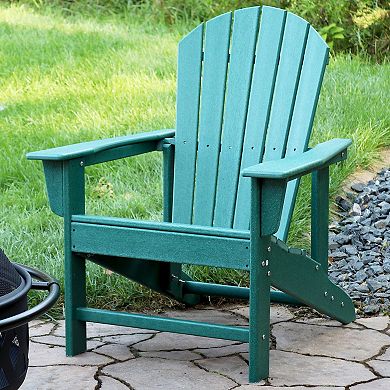 Sunnydaze All-Weather, Upright, Raised Outdoor Adirondack Chair