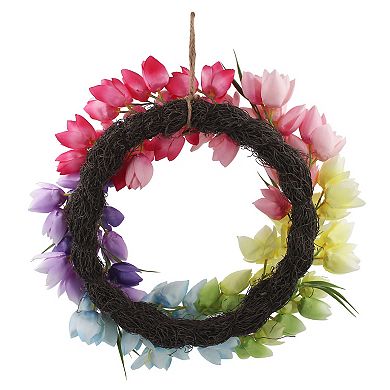 Celebrate Together™ Easter Ombre Rainbow Faux Tulip Wreath