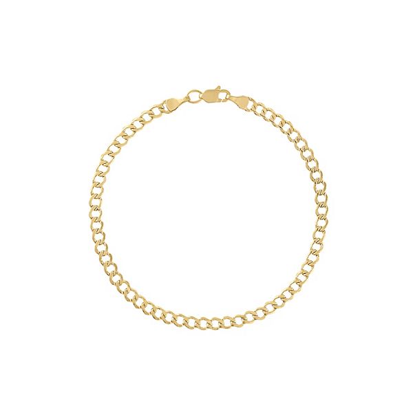 Jordan Blue 14k Gold 3.5 mm Curb Chain Bracelet