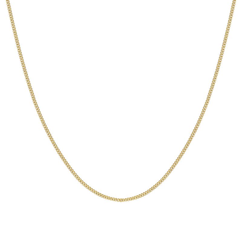 Jordan Blue 14k Gold 1.4 mm Tight Curb Chain Necklace, Womens, Size: 20