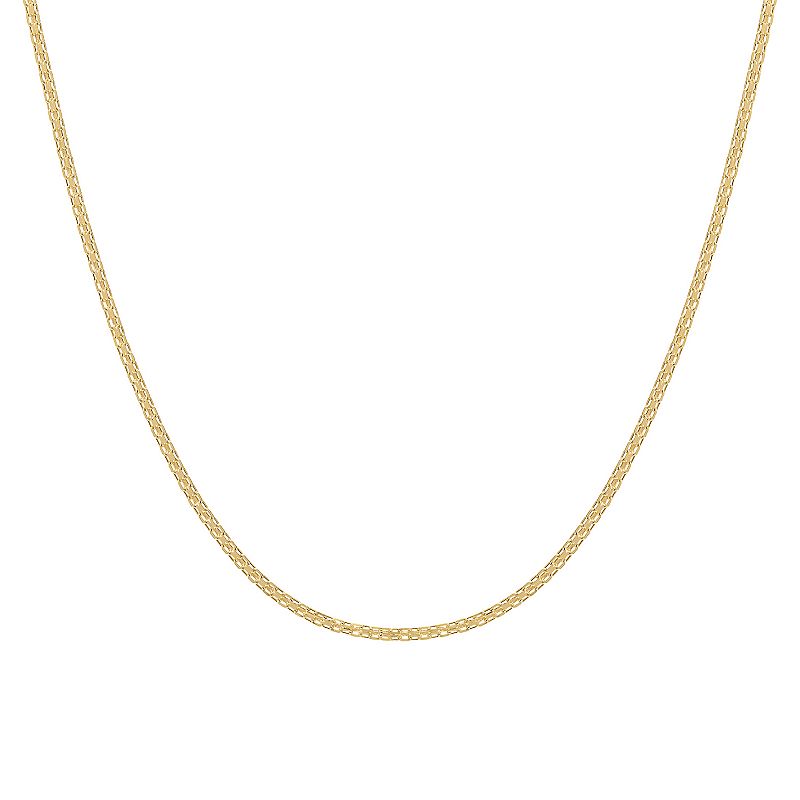 Jordan Blue 14k Gold 1.7 mm Bismark Chain Necklace, Womens, Size: 20, Y
