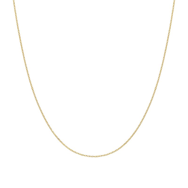 Jordan Blue 14k Gold 0.9 mm Cable Chain Necklace, Womens, Size: 18, Yel