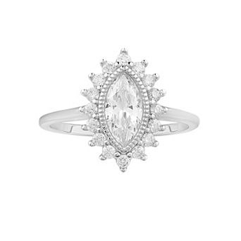 PRIMROSE Sterling Silver Marquise Cubic Zirconia Ring