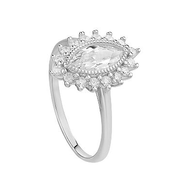 PRIMROSE Sterling Silver Marquise Cubic Zirconia Ring