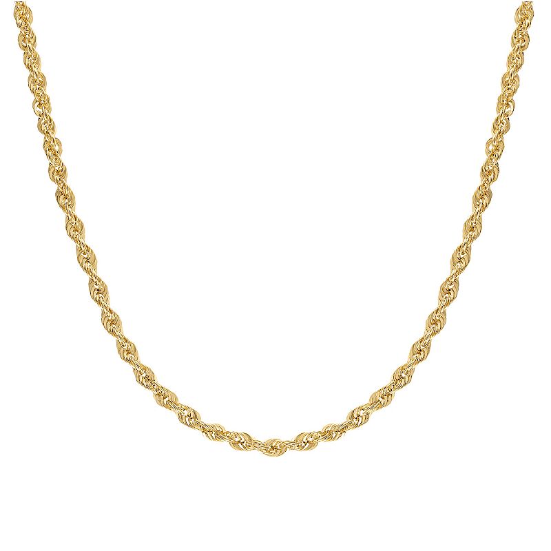 Jordan Blue 14k Gold 3.1 mm Rope Chain Necklace, Womens, Size: 22, Yell