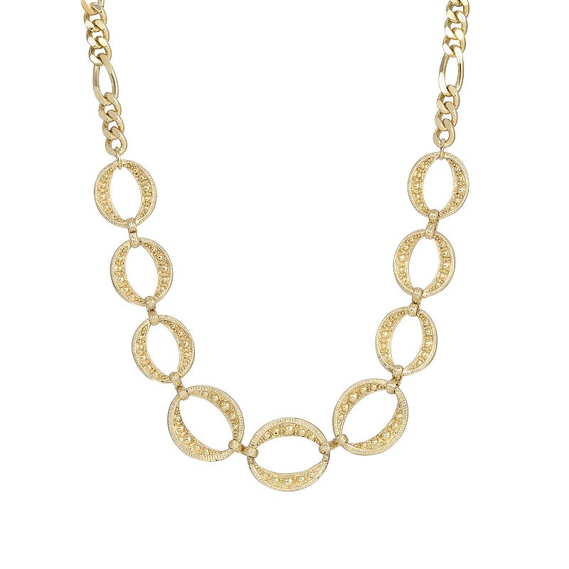 1928 Circle Link Necklace, Womens, Yellow