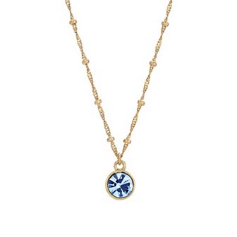 1928 Round Crystal Pendant Necklace