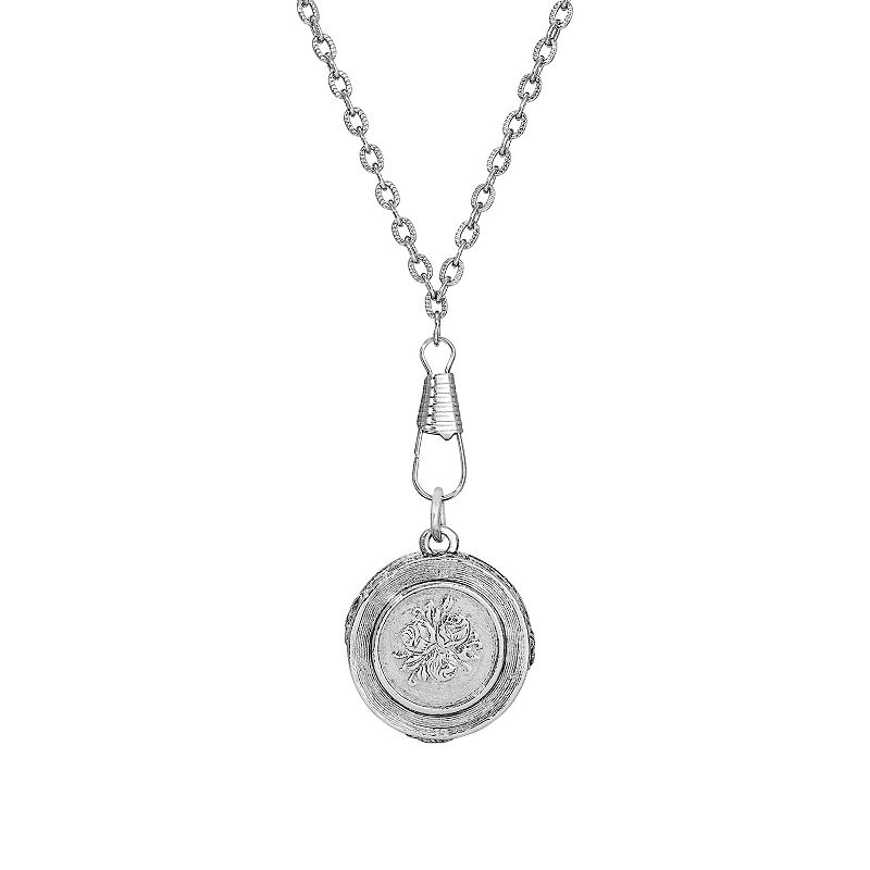 1928 Pendant Dime Holder Necklace, Womens, Grey