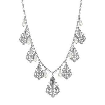 1928 Faux Pearl Drops Necklace