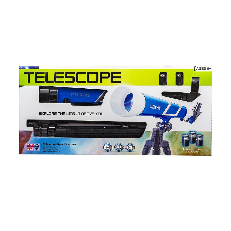 Gener8 Telescope with Tripod and 3 Lenses, Multicolor