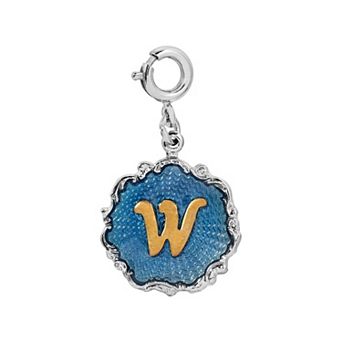 1928 Blue Enamel Initial Charm