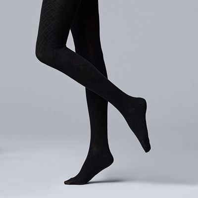 Women s Simply Vera Vera Wang Cotton Diamond Sweater Tights