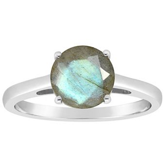 Alyson Layne Sterling Silver Round Labradorite Ring