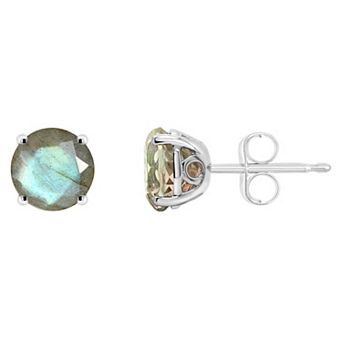 Alyson Layne Sterling Silver Round Labradorite Stud Earrings